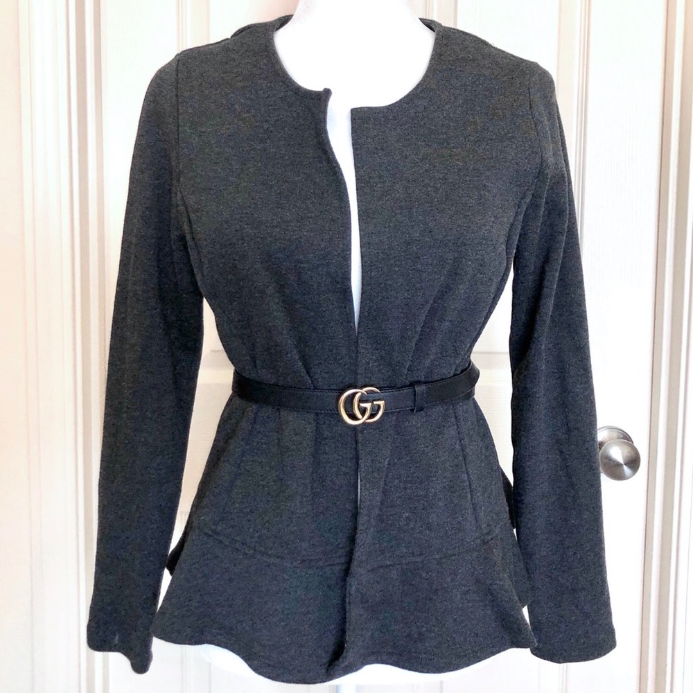 JANE & DELANCEY DARK GREY PEPLUM JACKET